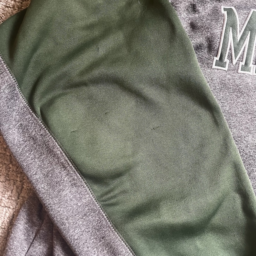 Knights Apparel Michigan State Spartans Mens 2XL Full Zip Hoodie Gray Green FLAW - Picture 6 of 16
